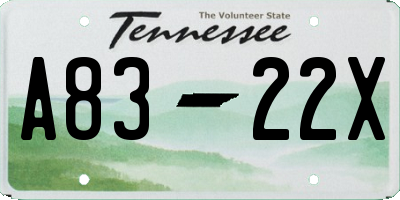 TN license plate A8322X
