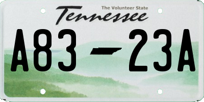 TN license plate A8323A