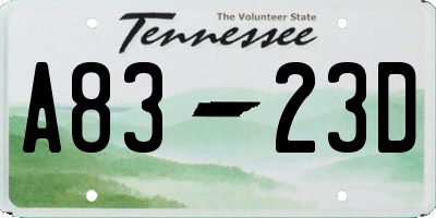 TN license plate A8323D