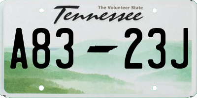 TN license plate A8323J