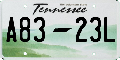 TN license plate A8323L