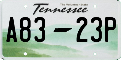TN license plate A8323P
