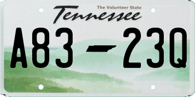TN license plate A8323Q