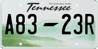 TN license plate A8323R