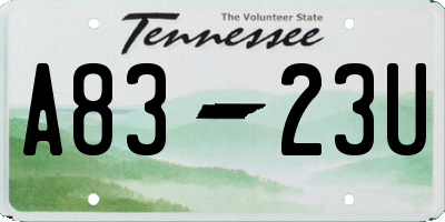 TN license plate A8323U