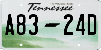 TN license plate A8324D