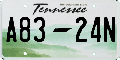 TN license plate A8324N