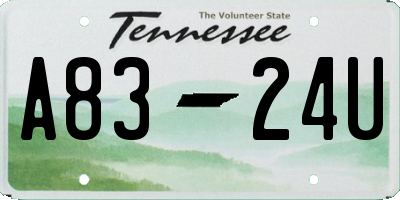 TN license plate A8324U