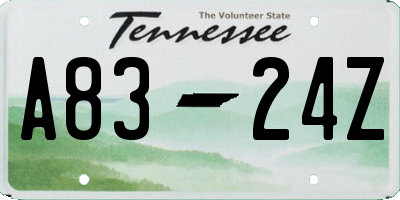 TN license plate A8324Z