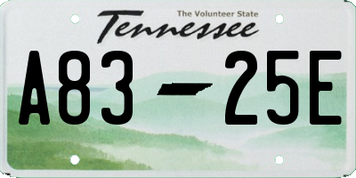TN license plate A8325E