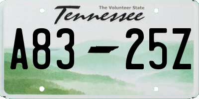 TN license plate A8325Z
