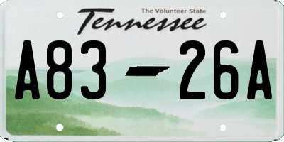 TN license plate A8326A