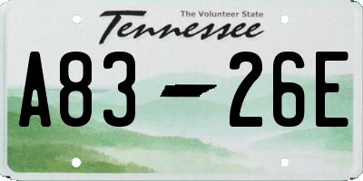 TN license plate A8326E
