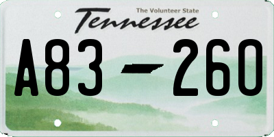 TN license plate A8326O