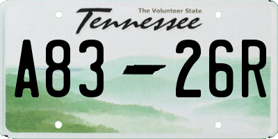 TN license plate A8326R
