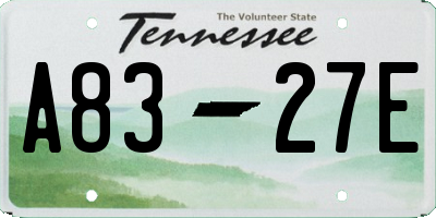TN license plate A8327E