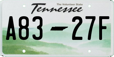 TN license plate A8327F