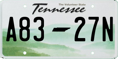 TN license plate A8327N