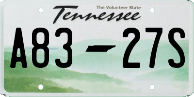 TN license plate A8327S