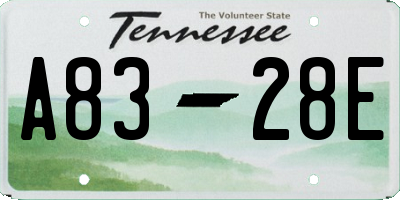 TN license plate A8328E