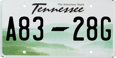 TN license plate A8328G
