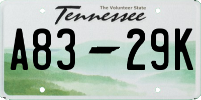 TN license plate A8329K