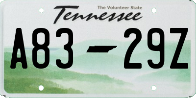 TN license plate A8329Z