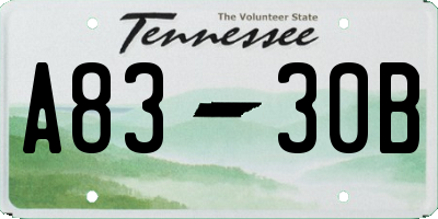 TN license plate A8330B