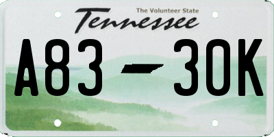 TN license plate A8330K