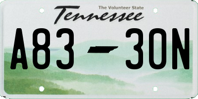 TN license plate A8330N
