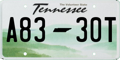 TN license plate A8330T