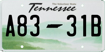TN license plate A8331B