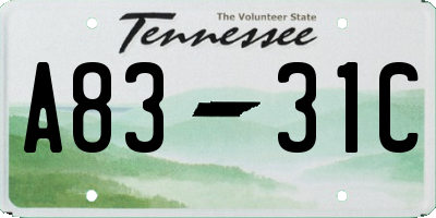 TN license plate A8331C