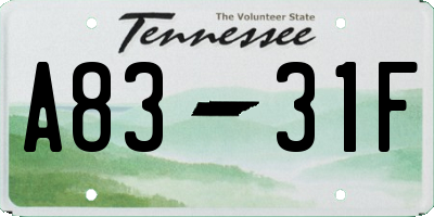 TN license plate A8331F