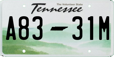 TN license plate A8331M