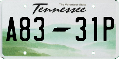 TN license plate A8331P