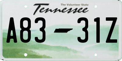 TN license plate A8331Z