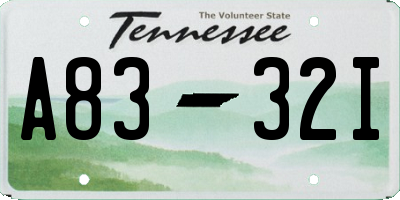 TN license plate A8332I