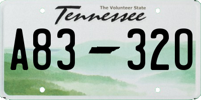 TN license plate A8332O
