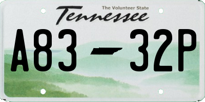 TN license plate A8332P