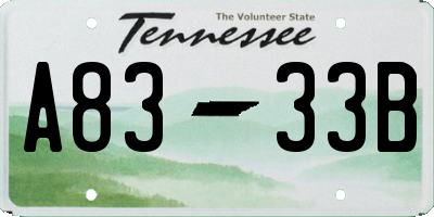 TN license plate A8333B