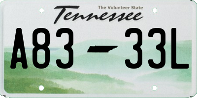 TN license plate A8333L