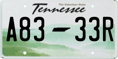 TN license plate A8333R