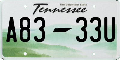 TN license plate A8333U