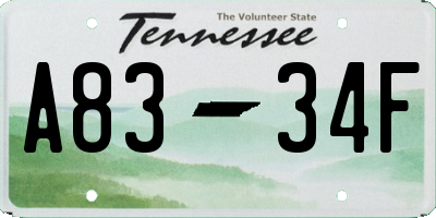 TN license plate A8334F