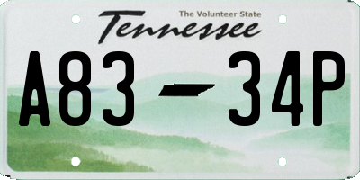 TN license plate A8334P