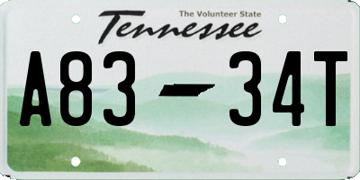 TN license plate A8334T