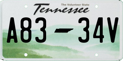 TN license plate A8334V