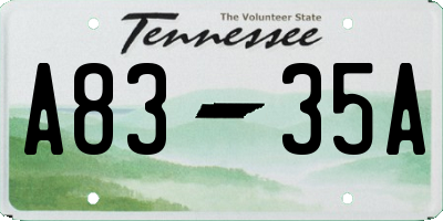 TN license plate A8335A