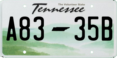 TN license plate A8335B
